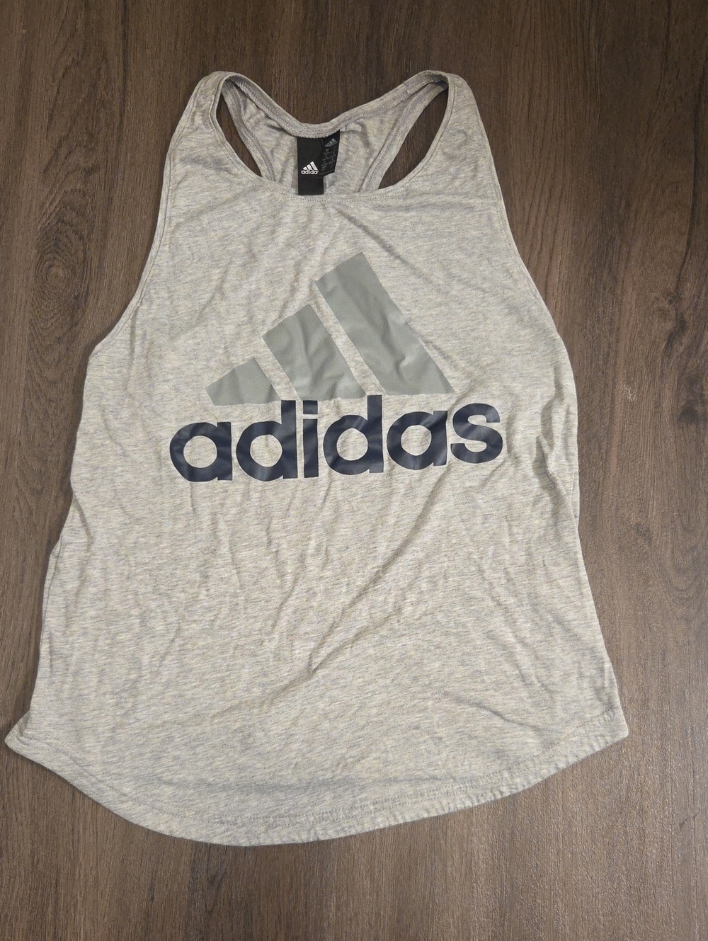 adidas Light Gray Logo Racerback Tank Top